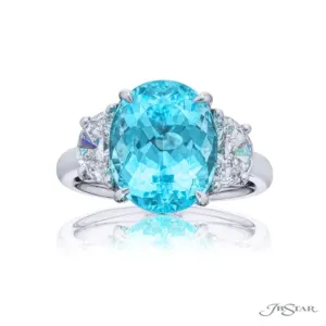 Oval Paraiba Tourmaline Three Stone Ring