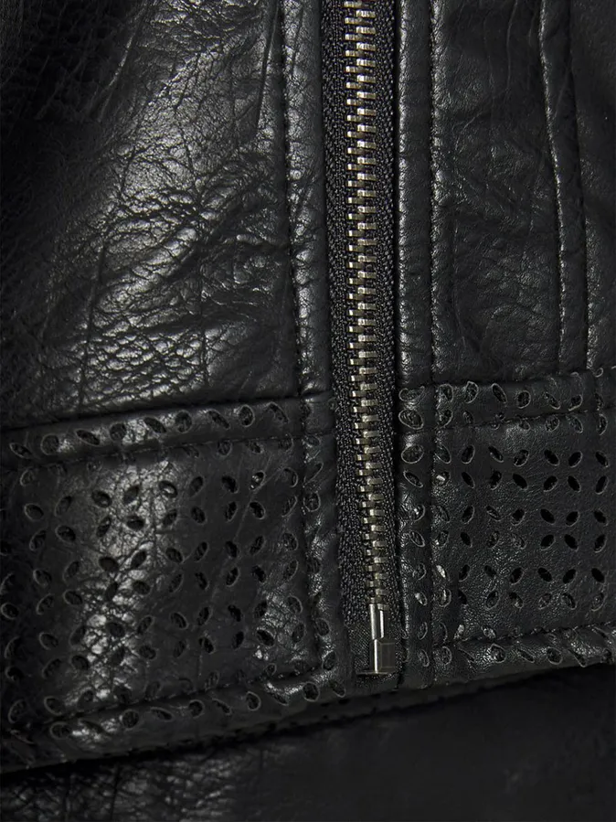 Pepe Jeans giubbotto chiodo in ecopelle Masie PL402232 nero