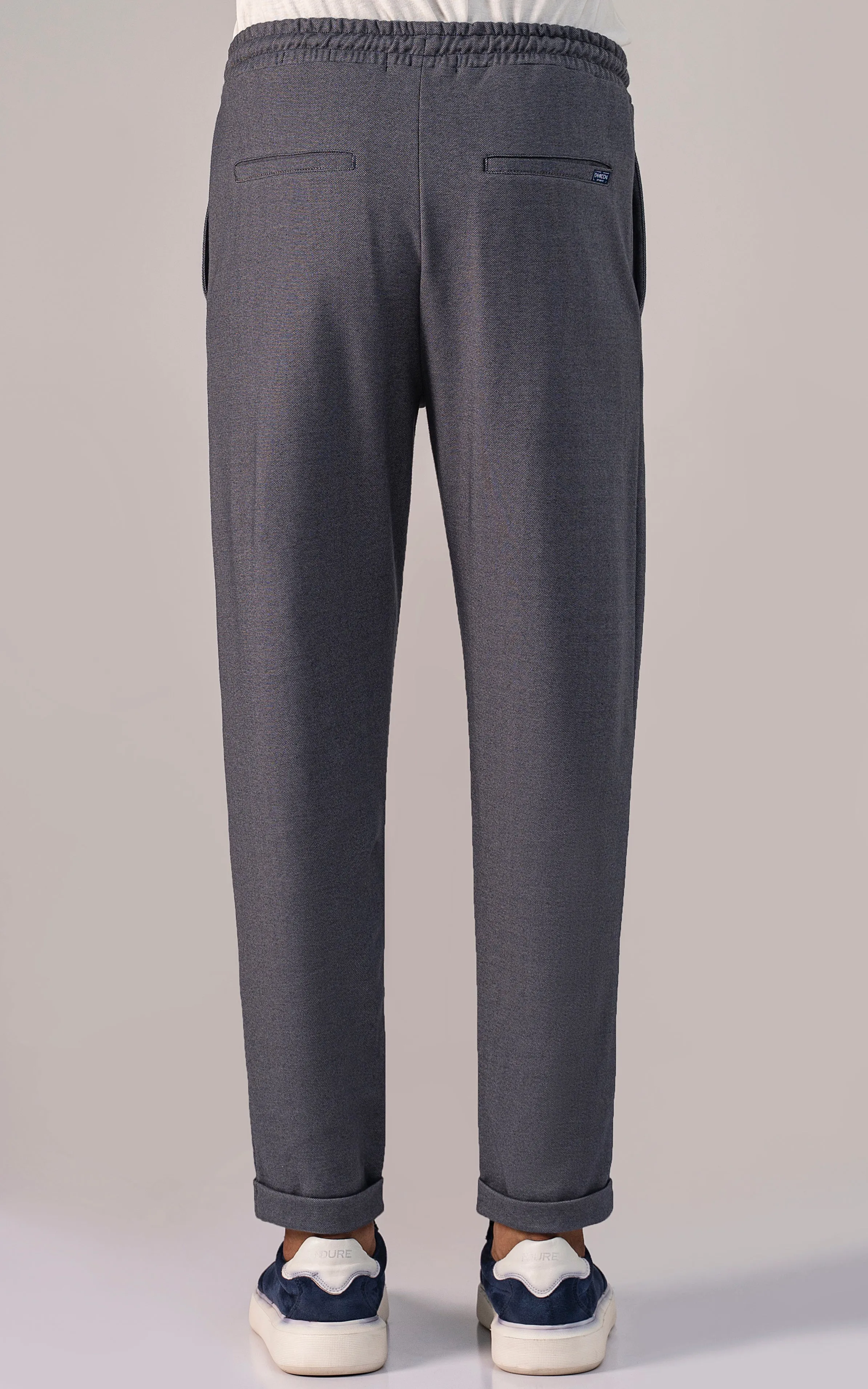 PIQUE INTERLOCK TROUSER NAVY MELANGE