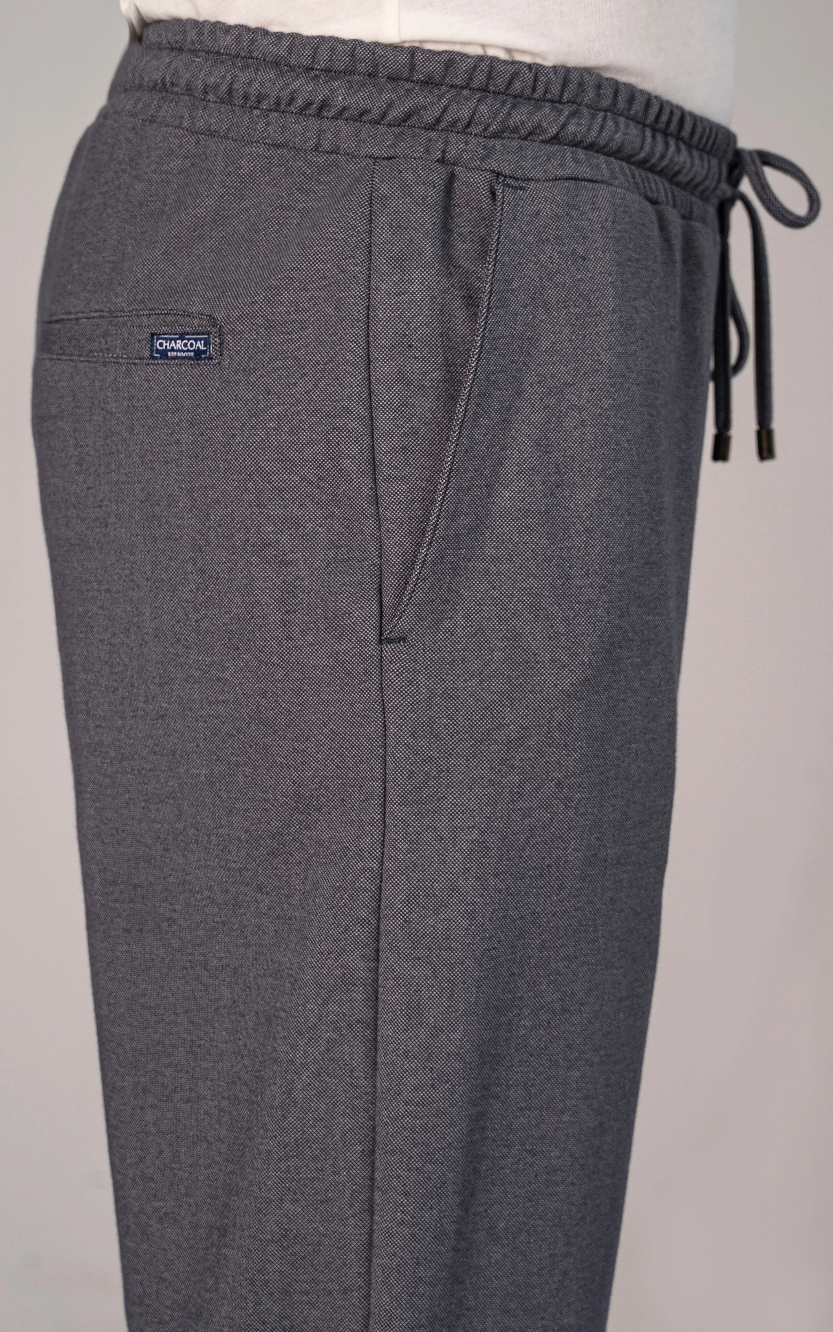 PIQUE INTERLOCK TROUSER NAVY MELANGE