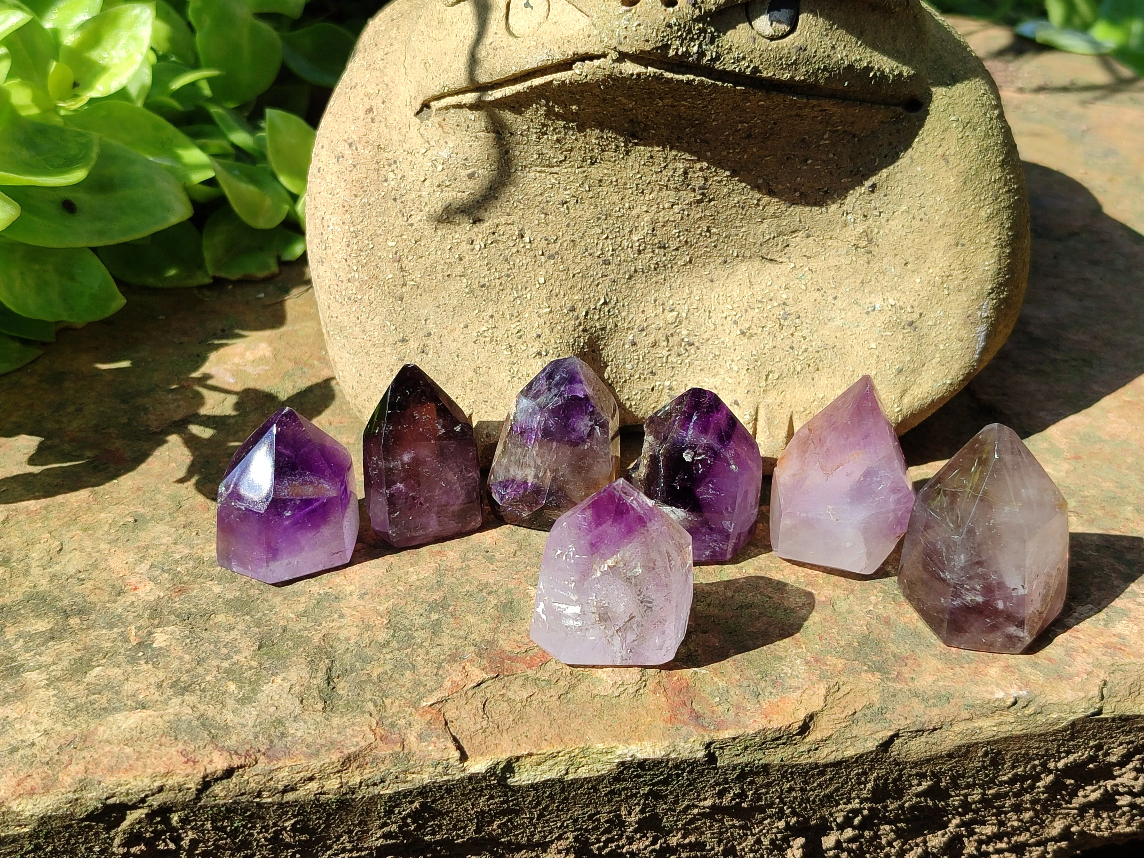Polished Smokey Amethyst Quartz Crystals x 20 From Madagascar