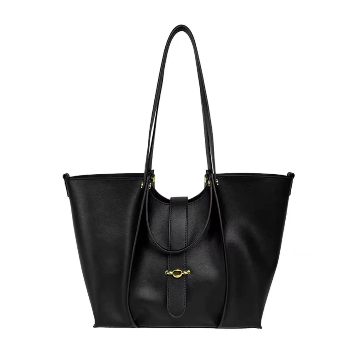 Premium Designed Large Capacity Tote Bags Women Split Leather Shoulder Crossbody Bag Metal Decoration