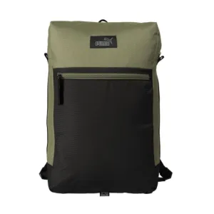 Puma EvoESS Green Versatile Backpack with Dual Zippers and Adjustable Straps