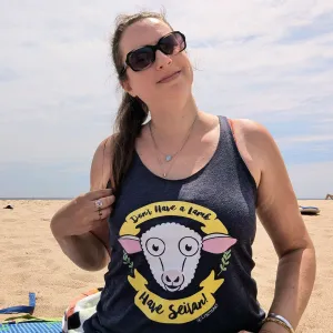 "Don't Have a Lamb, Have Seitan!" Tri-blend Racerback Vegan Tank