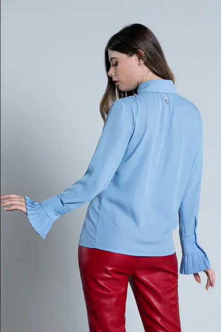 Relish Camicia da donna manica lunga Grosy Plissè RDA2203009030 1747 cashmere blue