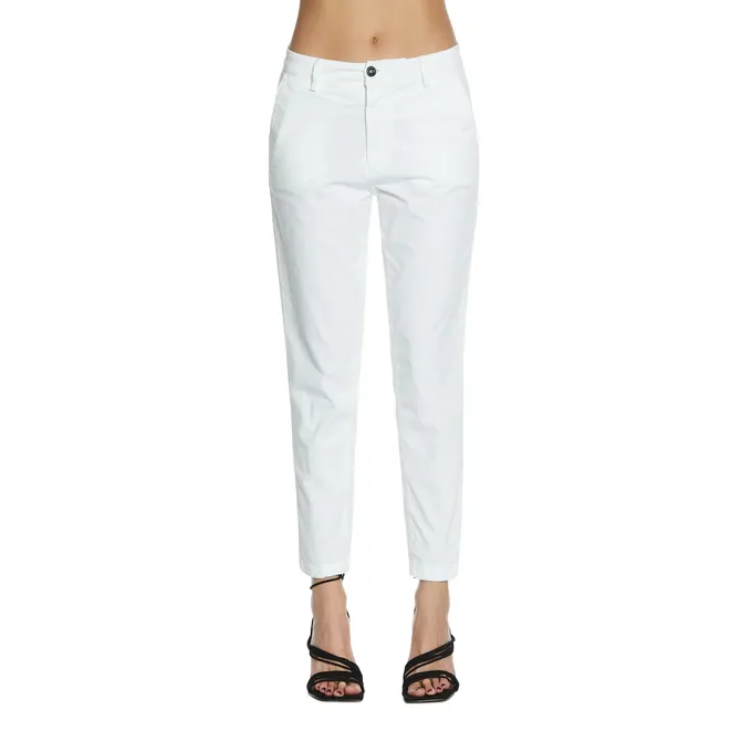 Relish Pantalone da donna CAROL_1 vita media chino slim fit gabardine RDP2407016029 latte