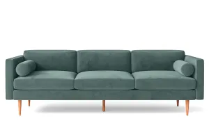 Salerno 4 Seater Sofa Teal Velvet