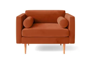 Salerno Armchair Orange Velvet