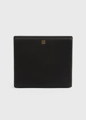Satin box clutch black