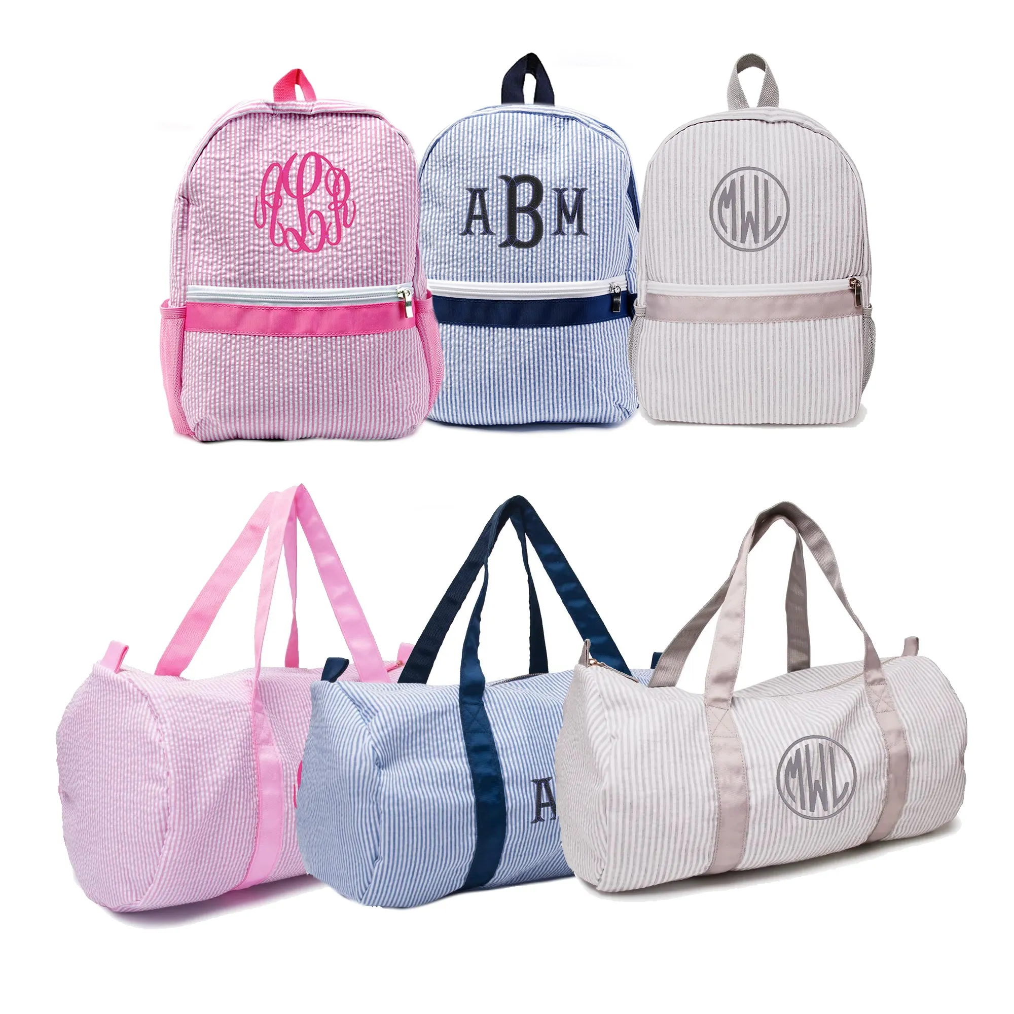 Seersucker Duffel Bag Personalized Duffel