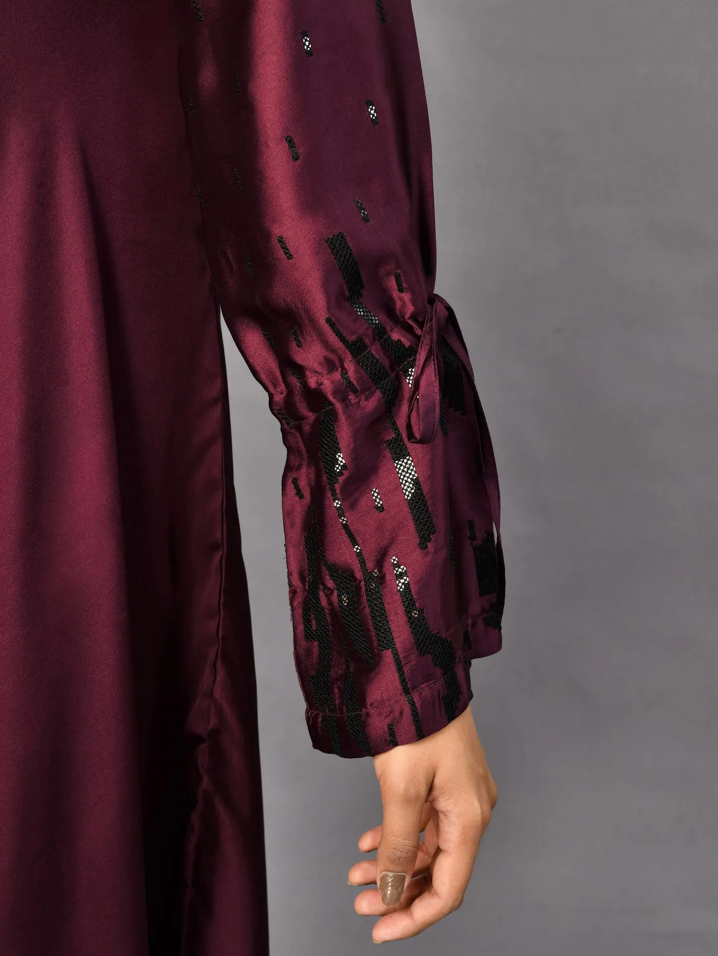 Sequin Embellished Silk Shirt