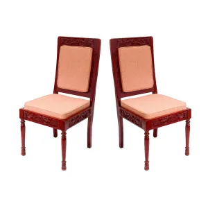 (Set of 2) Perfect Square Wooden Carving Chair