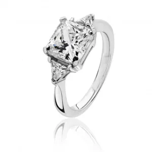 Silver & Co Claw Set 3 Stone Cubic Zirconia Ring SRG0097CZ