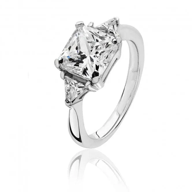 Silver & Co Claw Set 3 Stone Cubic Zirconia Ring SRG0097CZ