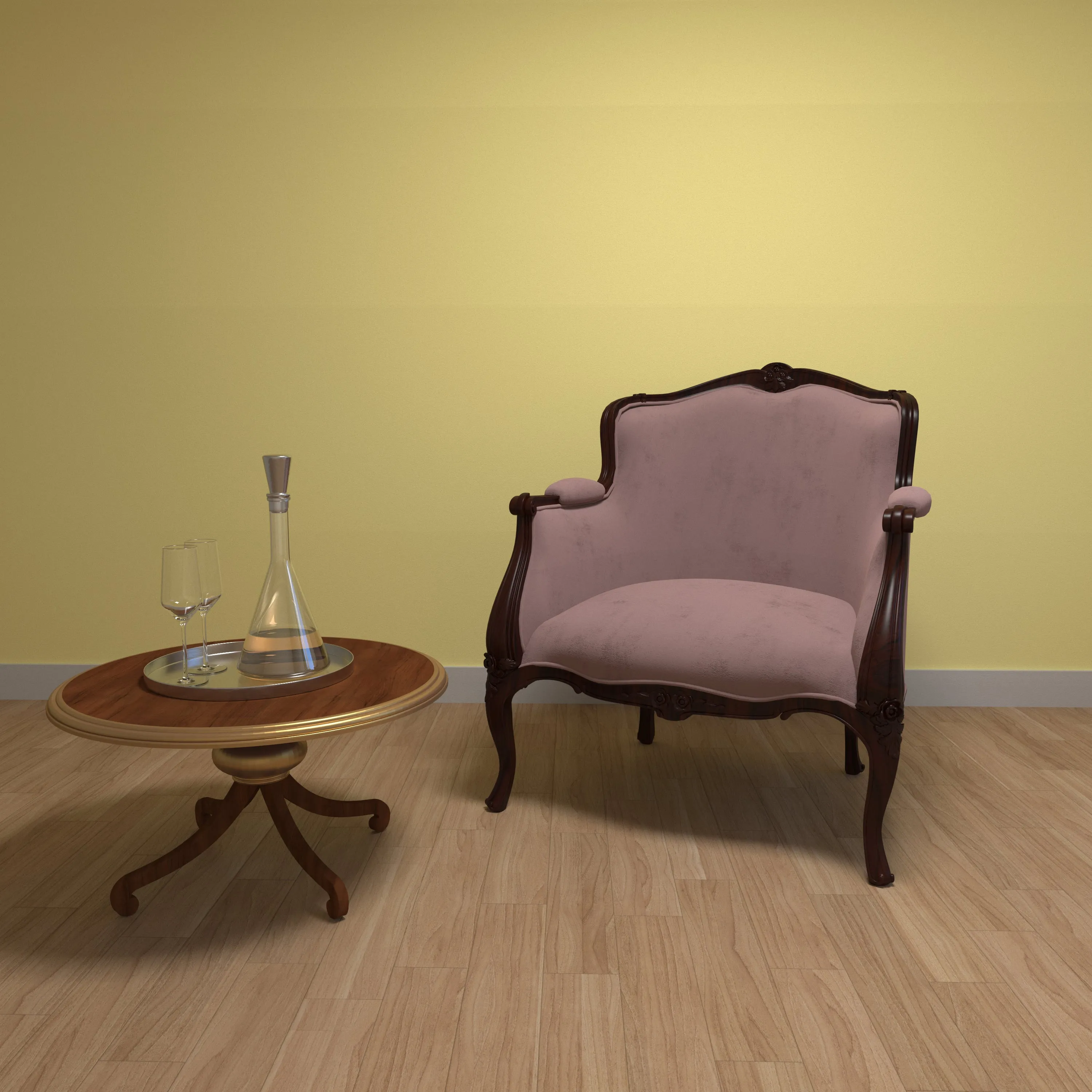 Spacious Intricate Colonial Designed Handmade Arm Chair