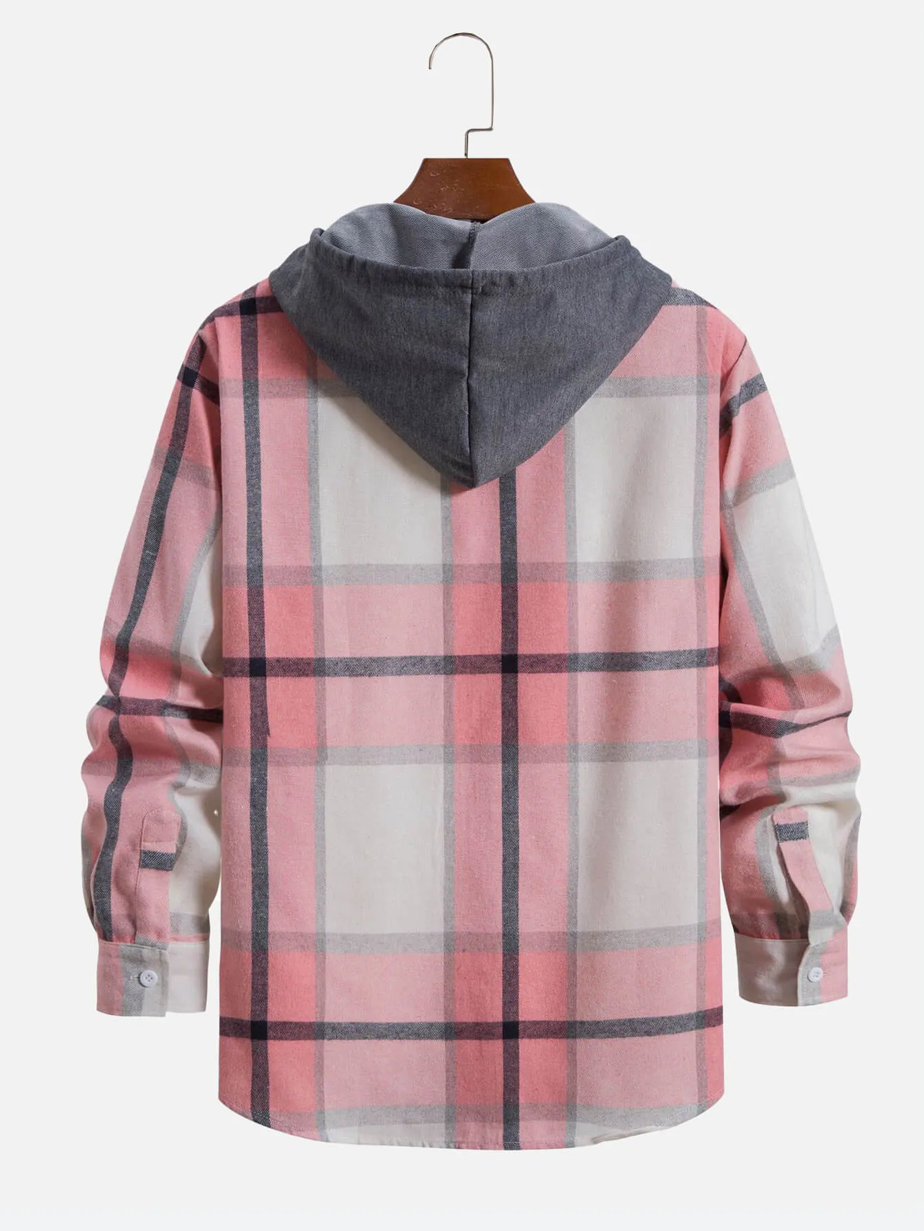 Spring And Autumn New Plaid Flannel Long Sleeve Hoodie