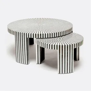 Striped Stone Nesting Cocktail Tables