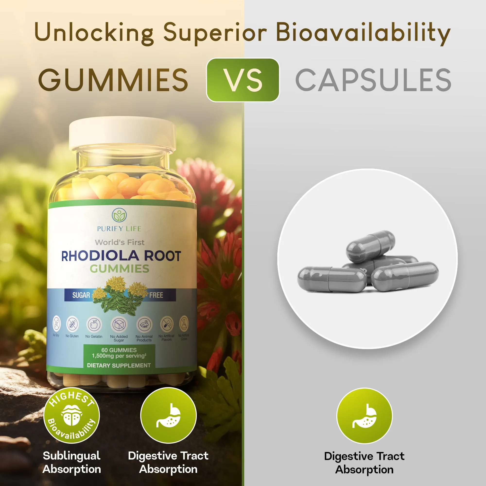 Sugar-Free Rhodiola Rosea Gummies