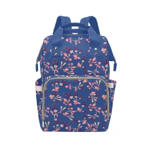 Swift Floral Peach Blue Multi-Function Diaper Backpack/Diaper Bag