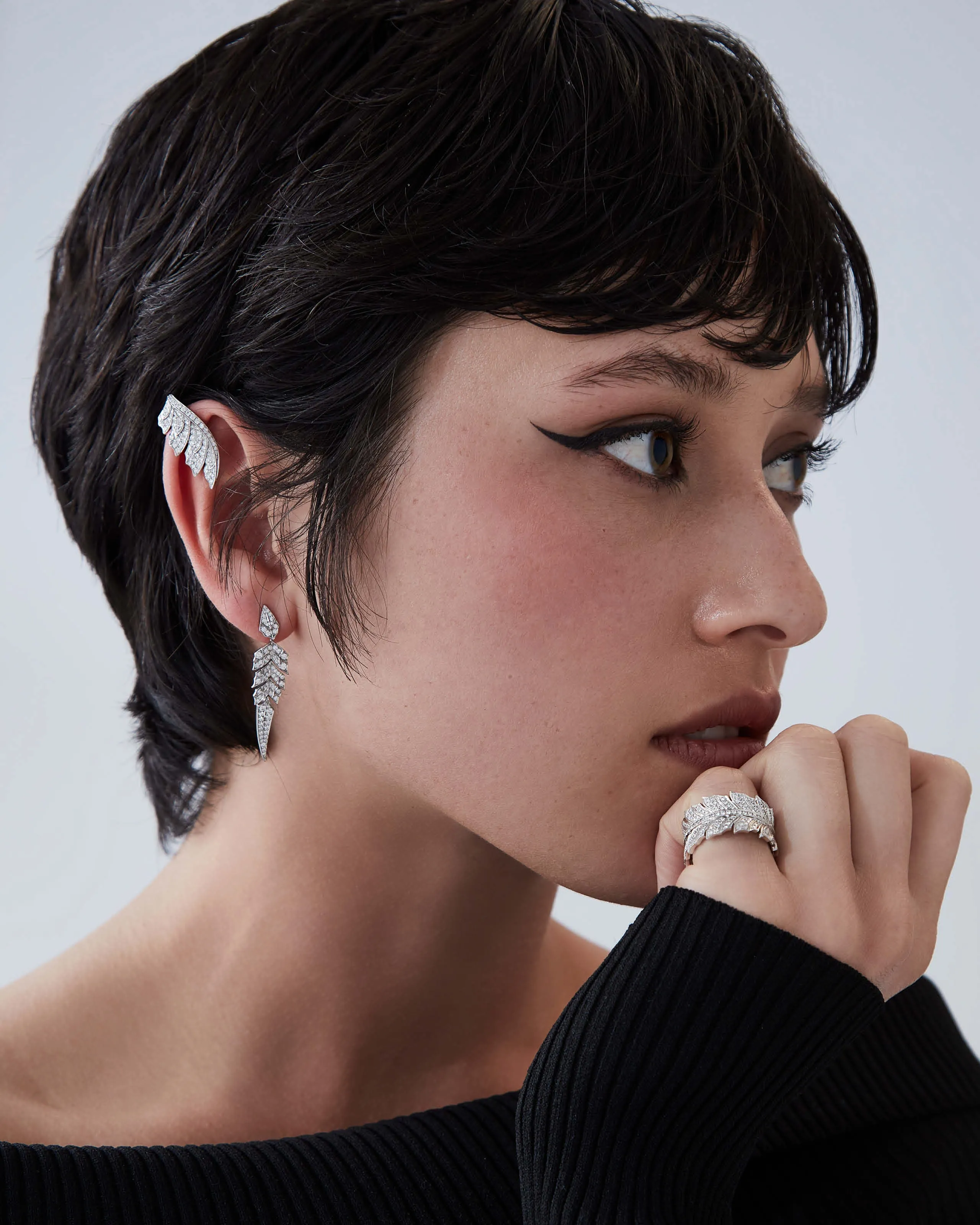Tail Feather Drop Earrings