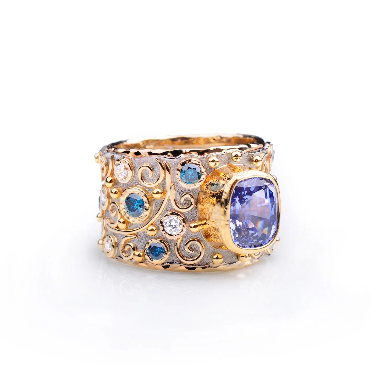 Talisman Ceylon Sapphire and Diamond Ring by Margisa