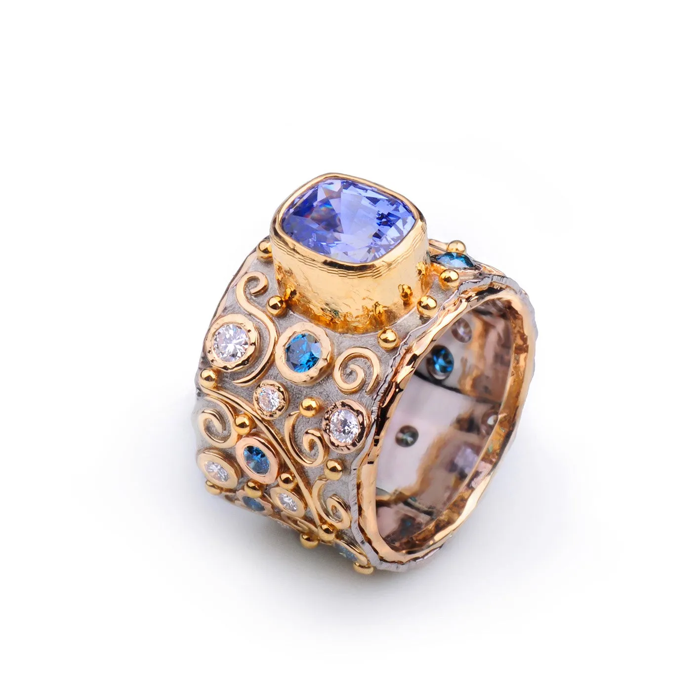 Talisman Ceylon Sapphire and Diamond Ring by Margisa