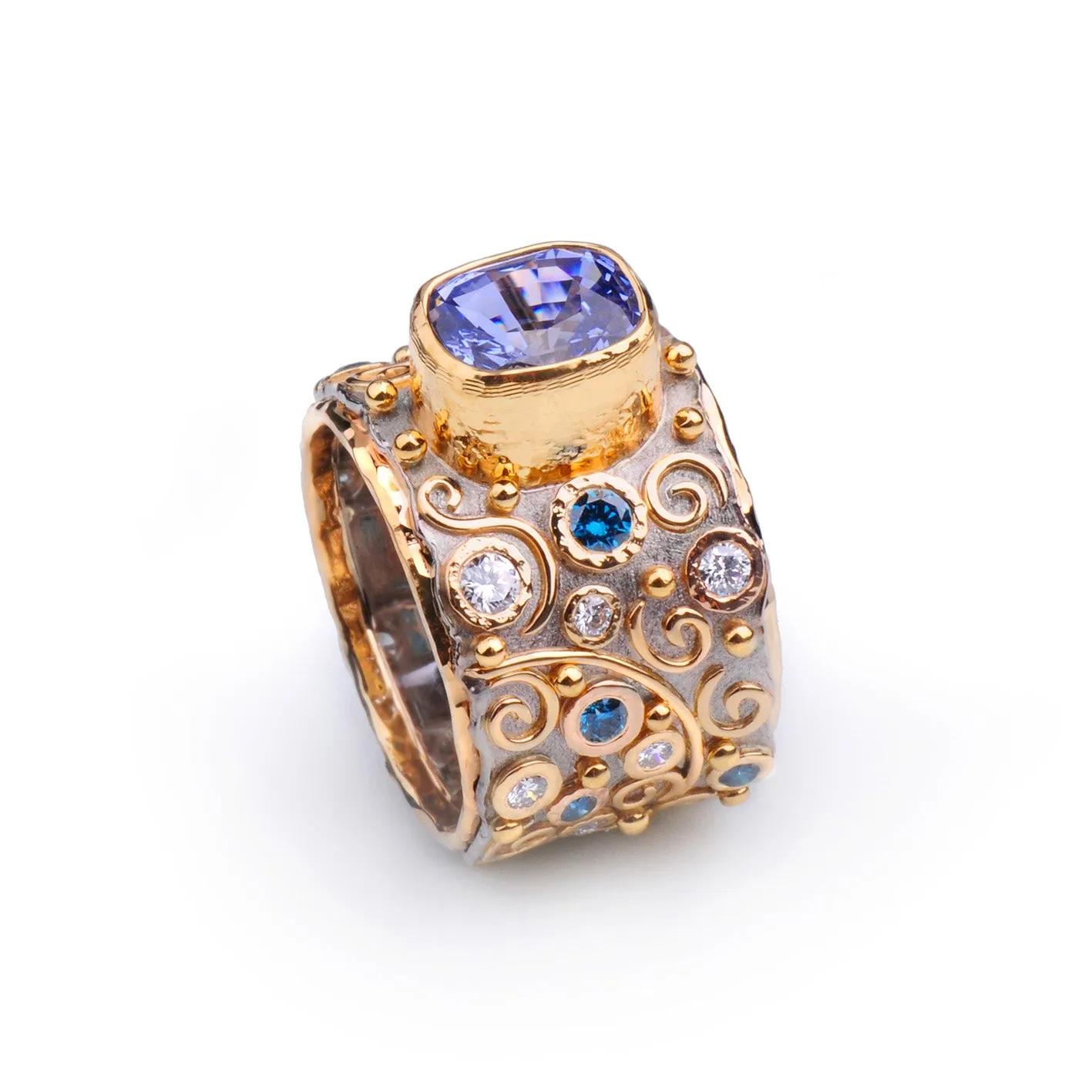 Talisman Ceylon Sapphire and Diamond Ring by Margisa