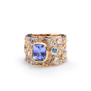 Talisman Ceylon Sapphire and Diamond Ring by Margisa