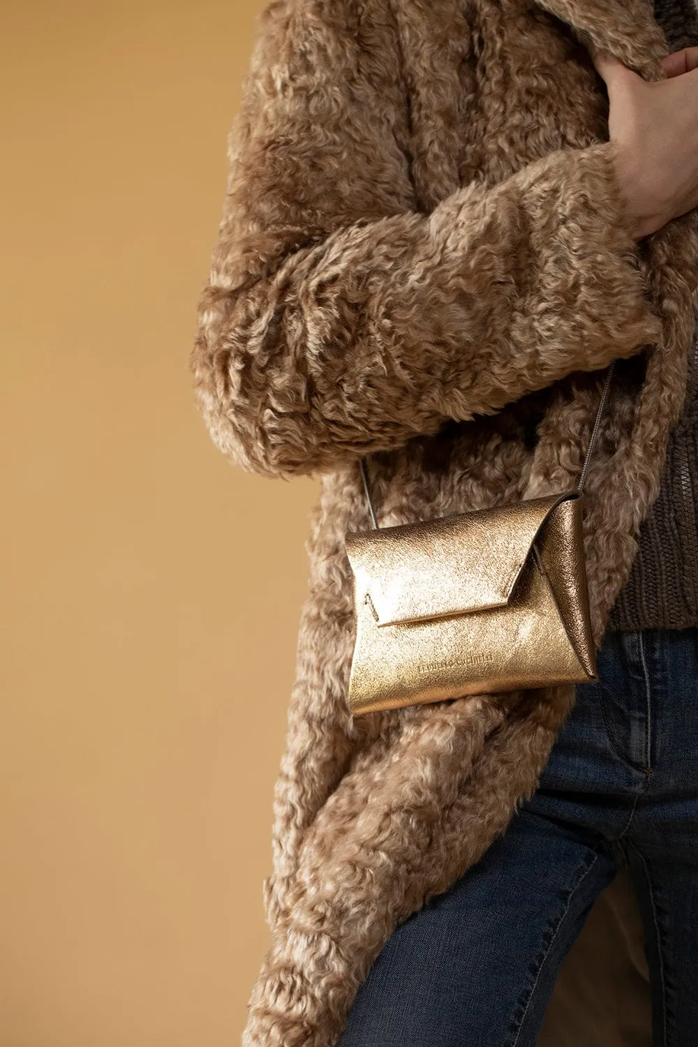 Textured Metallic Envelop Bag