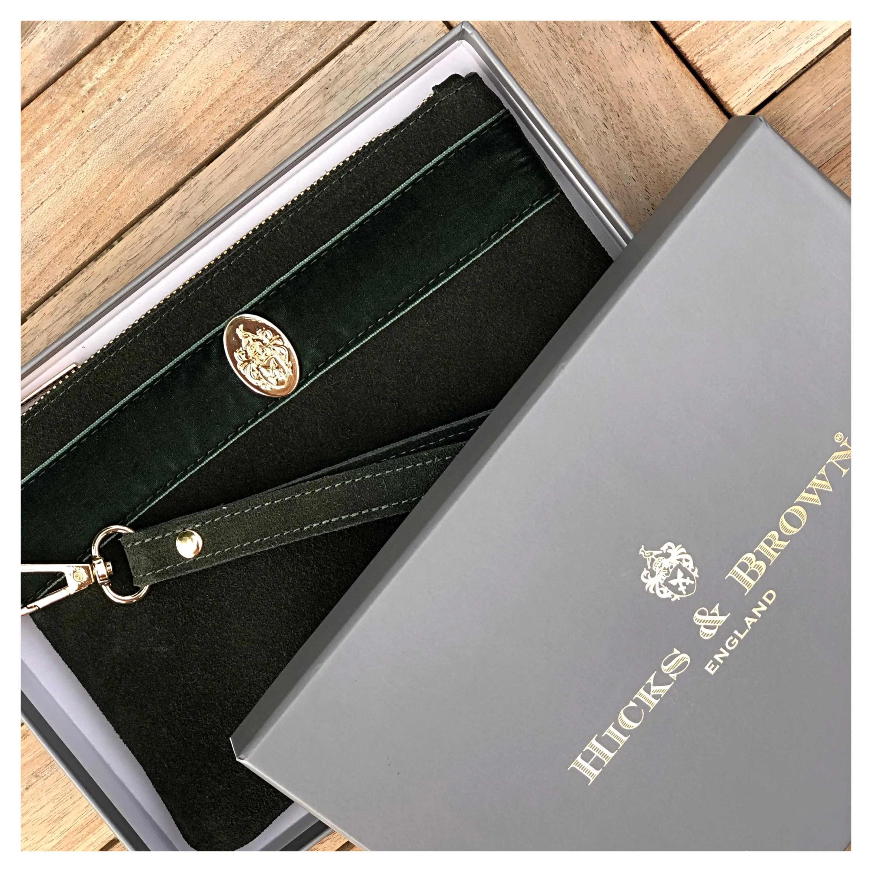The Chelsworth Clutch Bag in Olive Green
