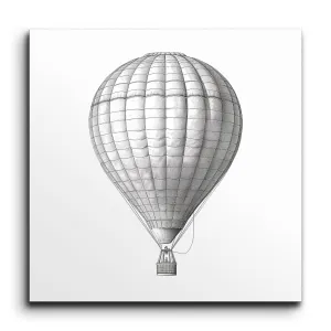 Timeless Hot Air Balloon: Hand-Drawn Monochrome Art