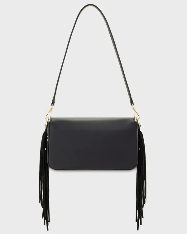 TOAST SHOULDER BAG BLACK FRINGE