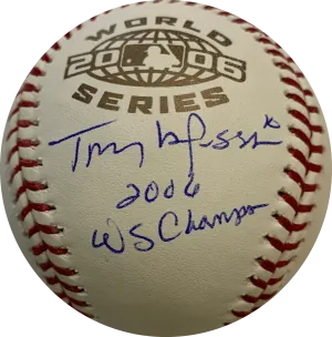 Tony LaRussa Autographed Rawling 2006 Cardinals World Series Official Major League Hall of Fame Baseball (JSA) w/ Rare Inscription!