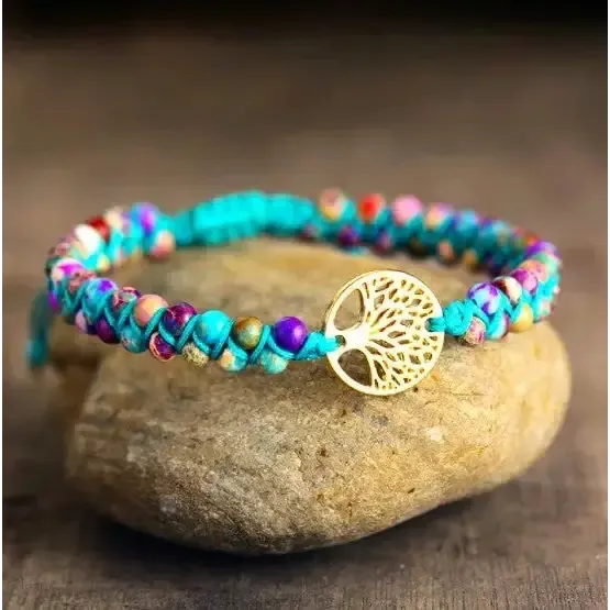 Tree Of Life Imperial Jasper Bracelet – Elegant Bohemian Healing Jewelry