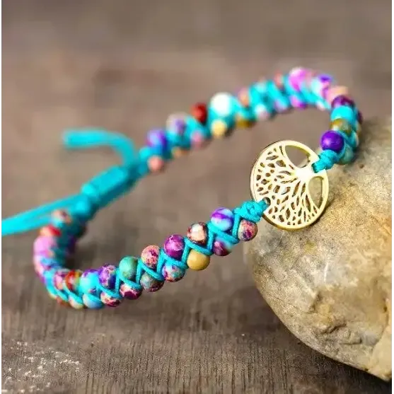 Tree Of Life Imperial Jasper Bracelet – Elegant Bohemian Healing Jewelry
