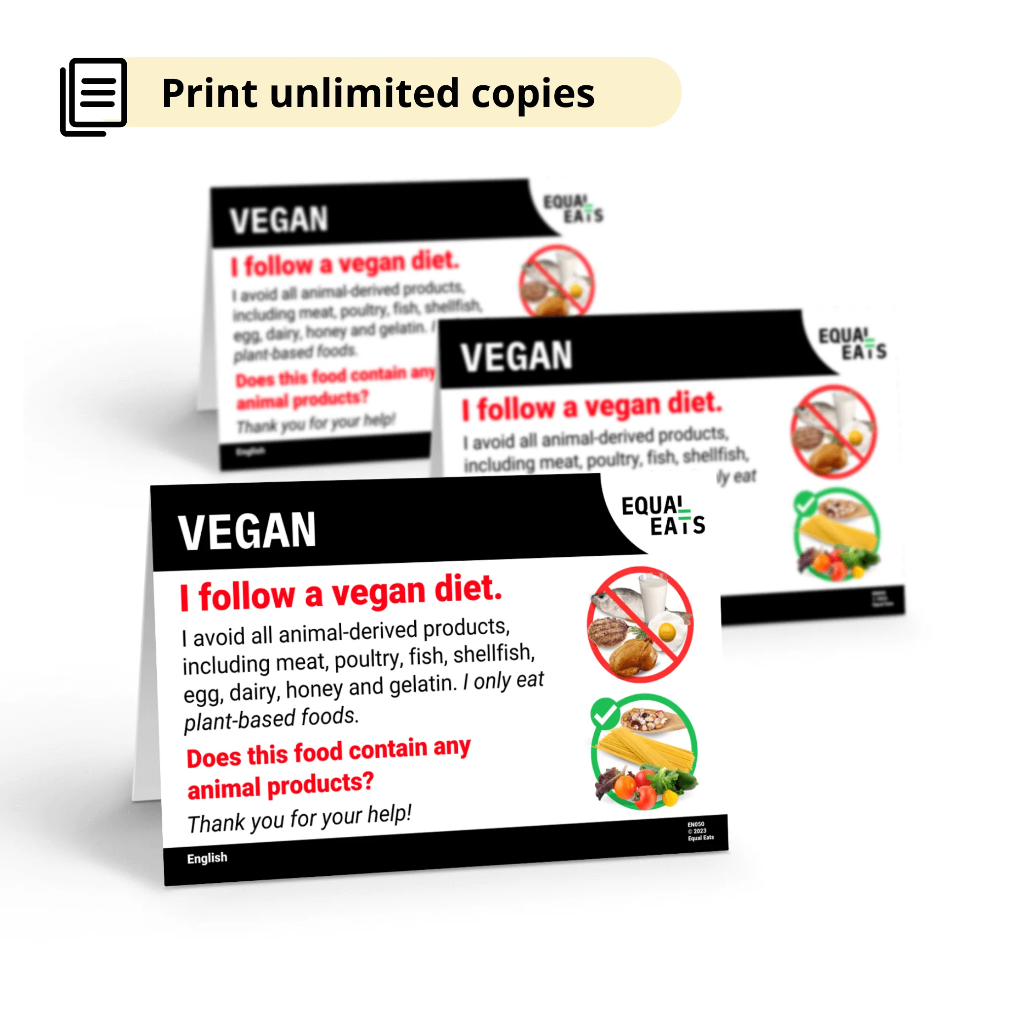 Vegan Diet Printable Card