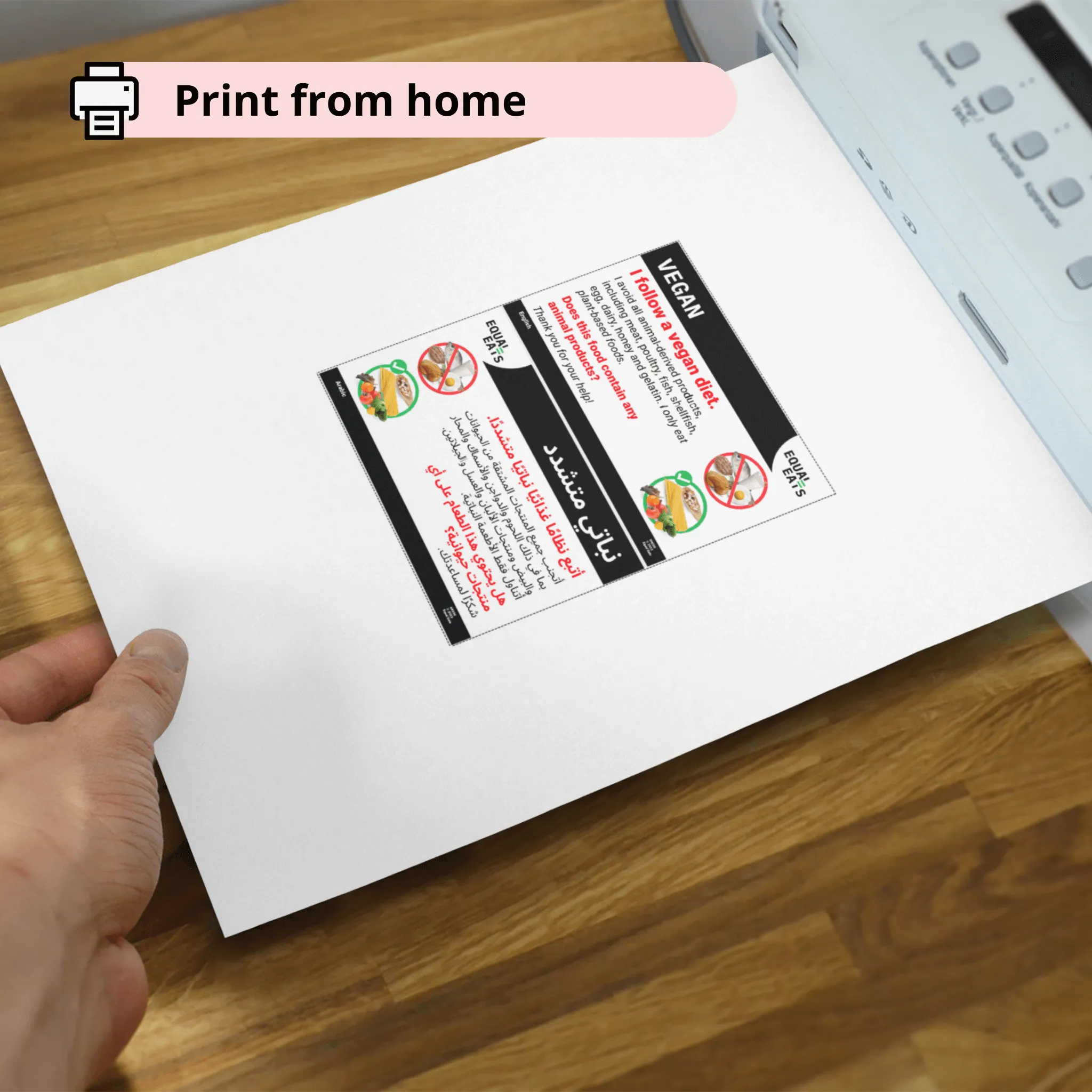 Vegan Diet Printable Card