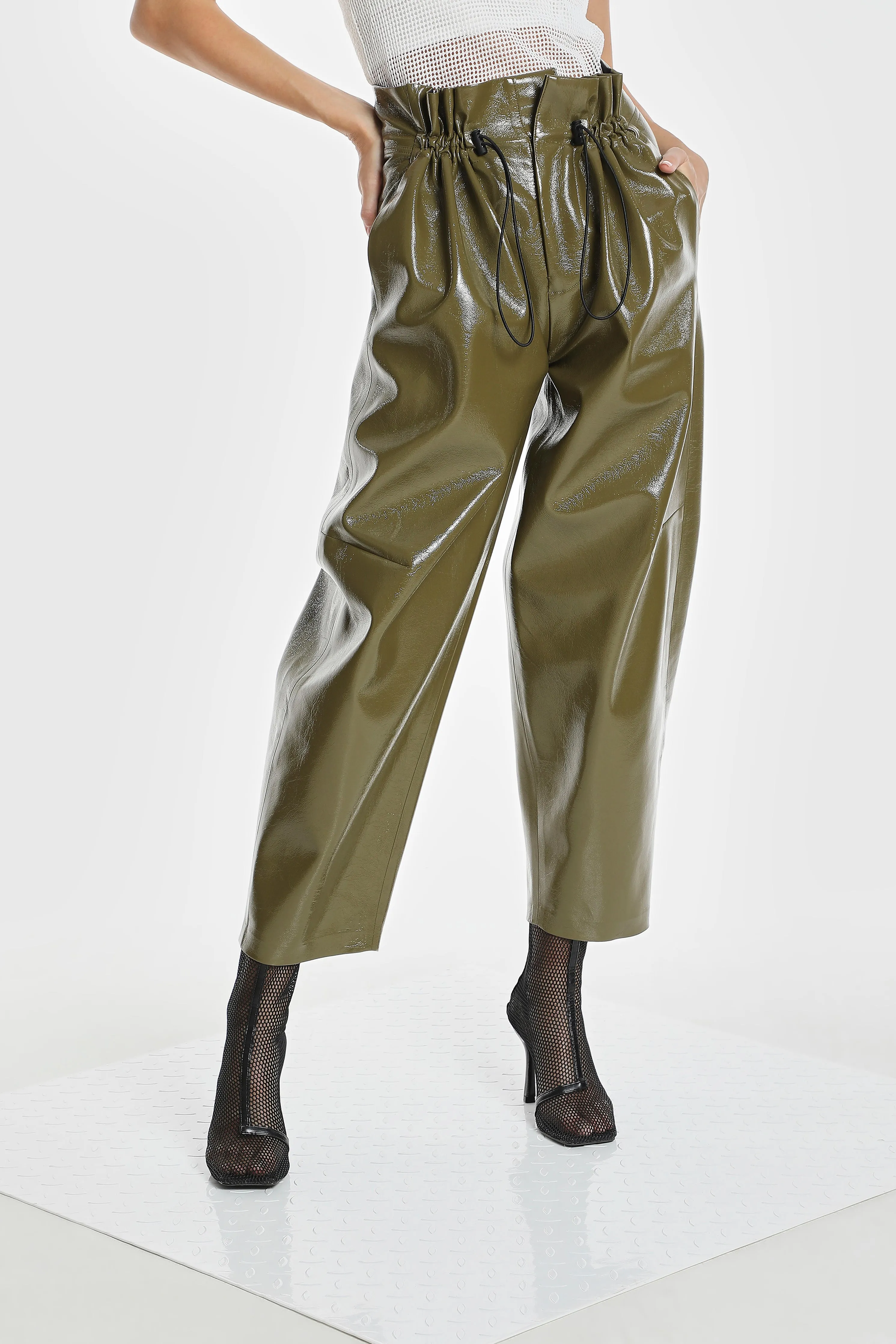 VEGAN LEATHER PARACHUTE PANTS