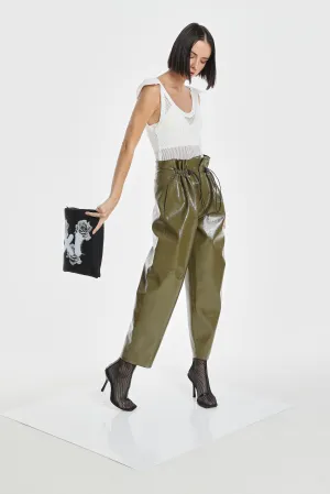 VEGAN LEATHER PARACHUTE PANTS
