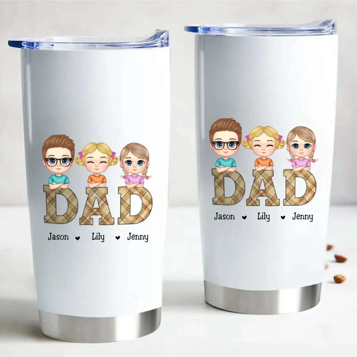 Vintage Dad Personalized Steel Tumbler - 20oz Magnificent Father's Day Gift