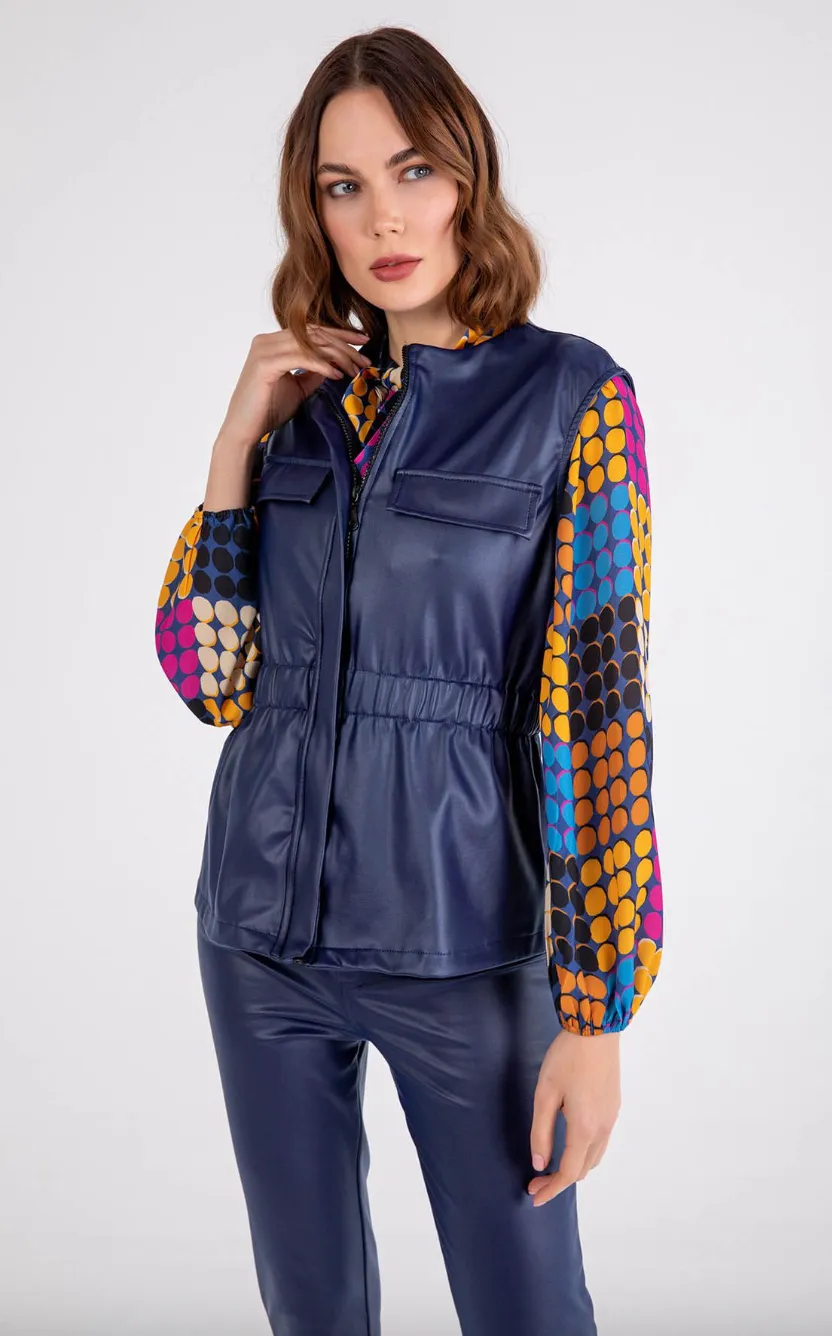 Vivian Vest - Navy Vegan