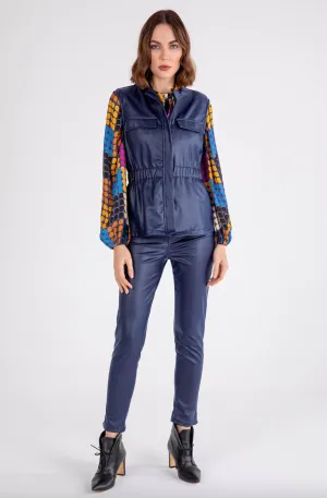 Vivian Vest - Navy Vegan