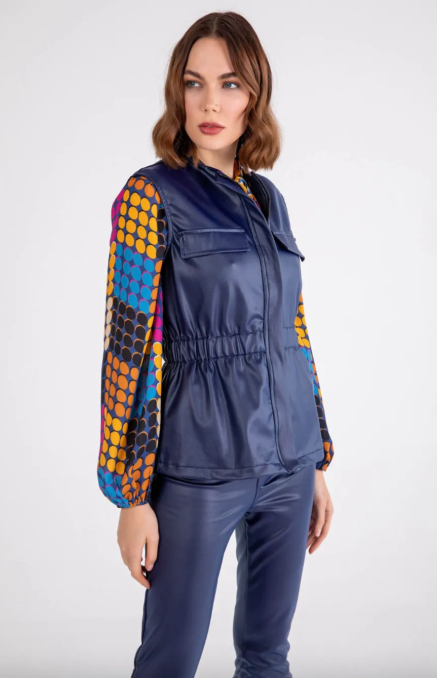 Vivian Vest - Navy Vegan