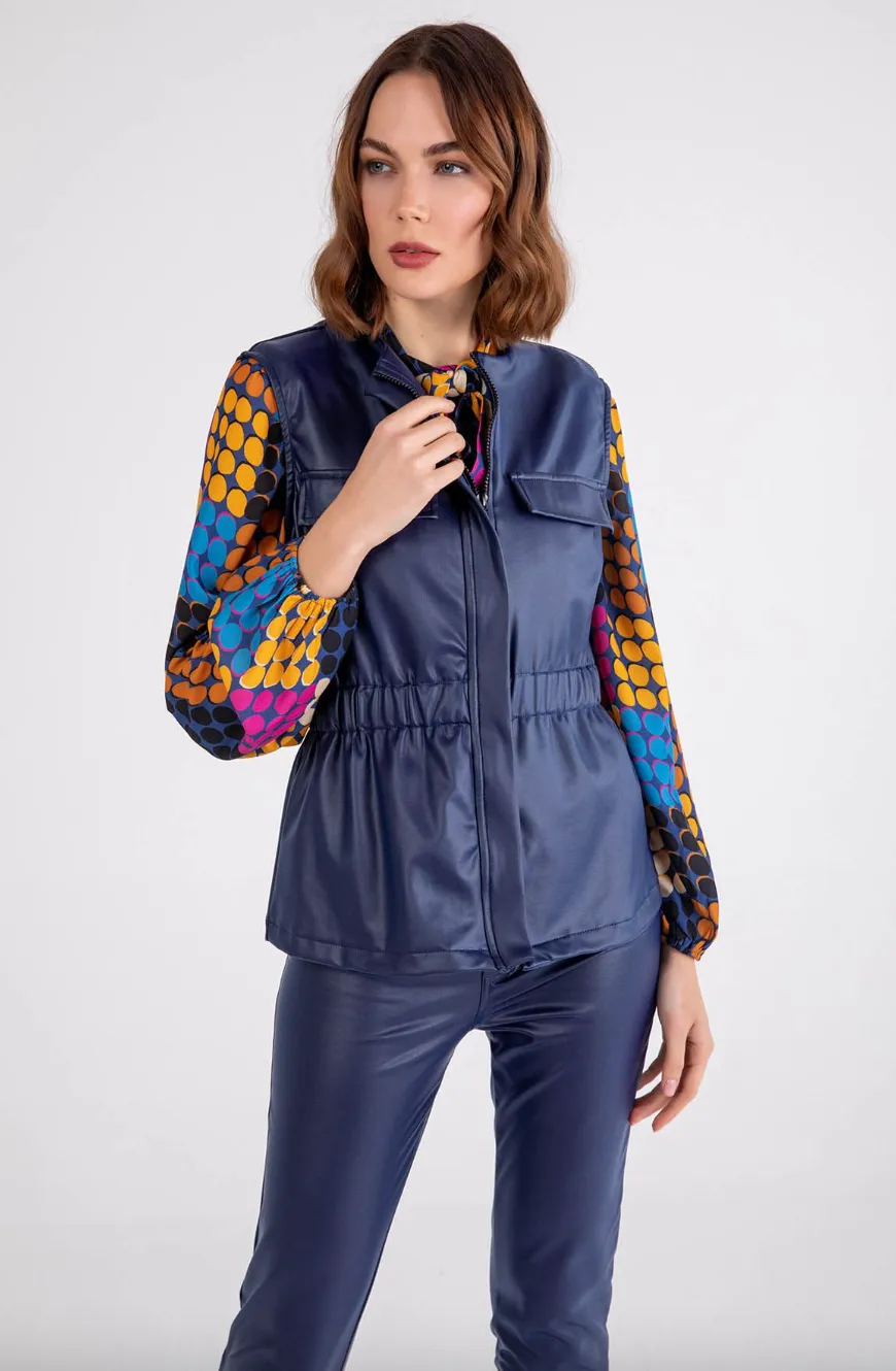 Vivian Vest - Navy Vegan