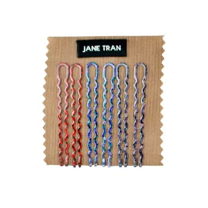 Watercolor Print Wavy Bobby Pin Set