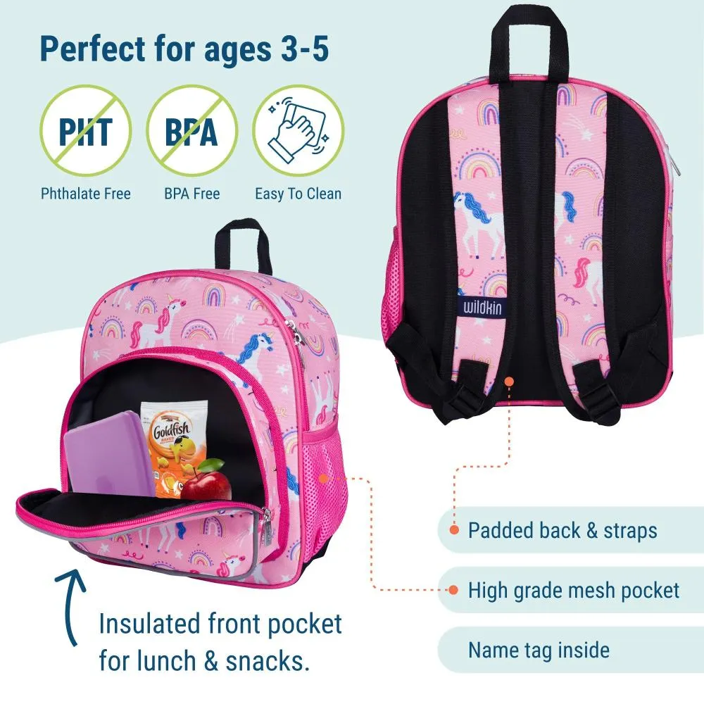 Wildkin Olive Kids Rainbow Unicorns Pack 'n Snack Backpack