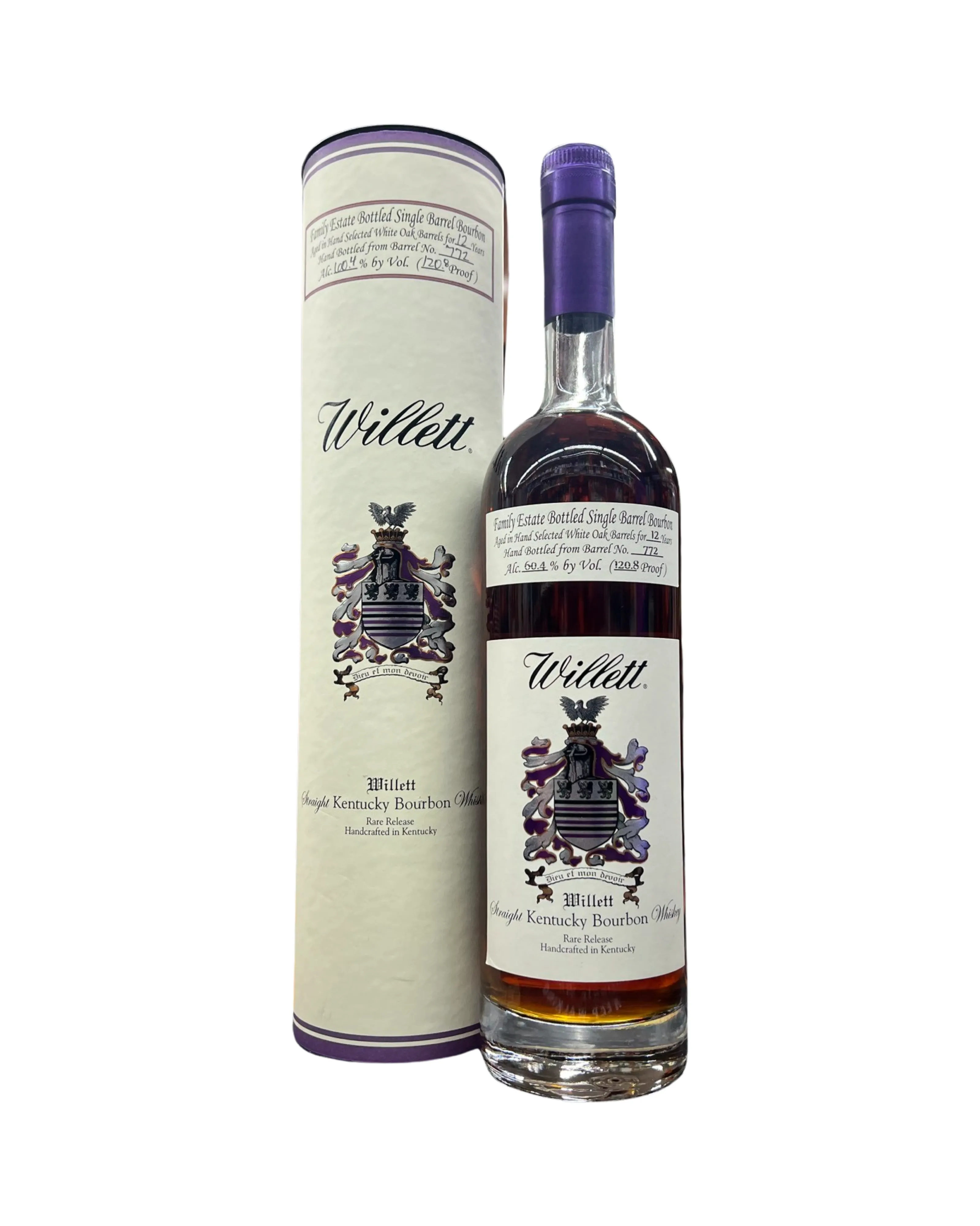 Willett Family Estate Bottled Single Barrel 12 Year Old Barrel No. 772 Kentucky Straight Bourbon Whiskey