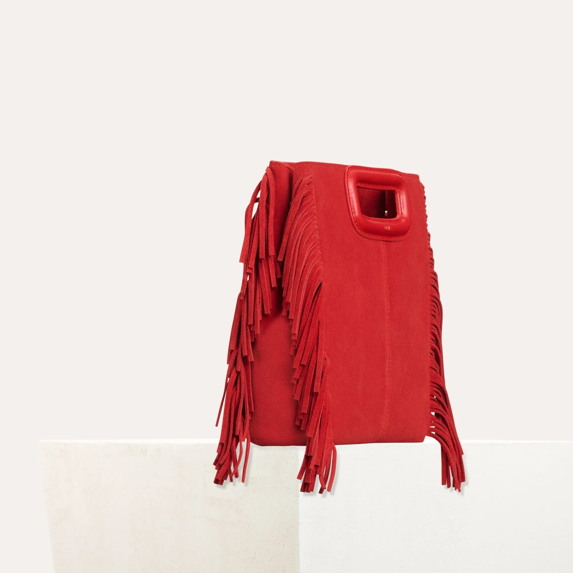 Women Suede M Bag - Red