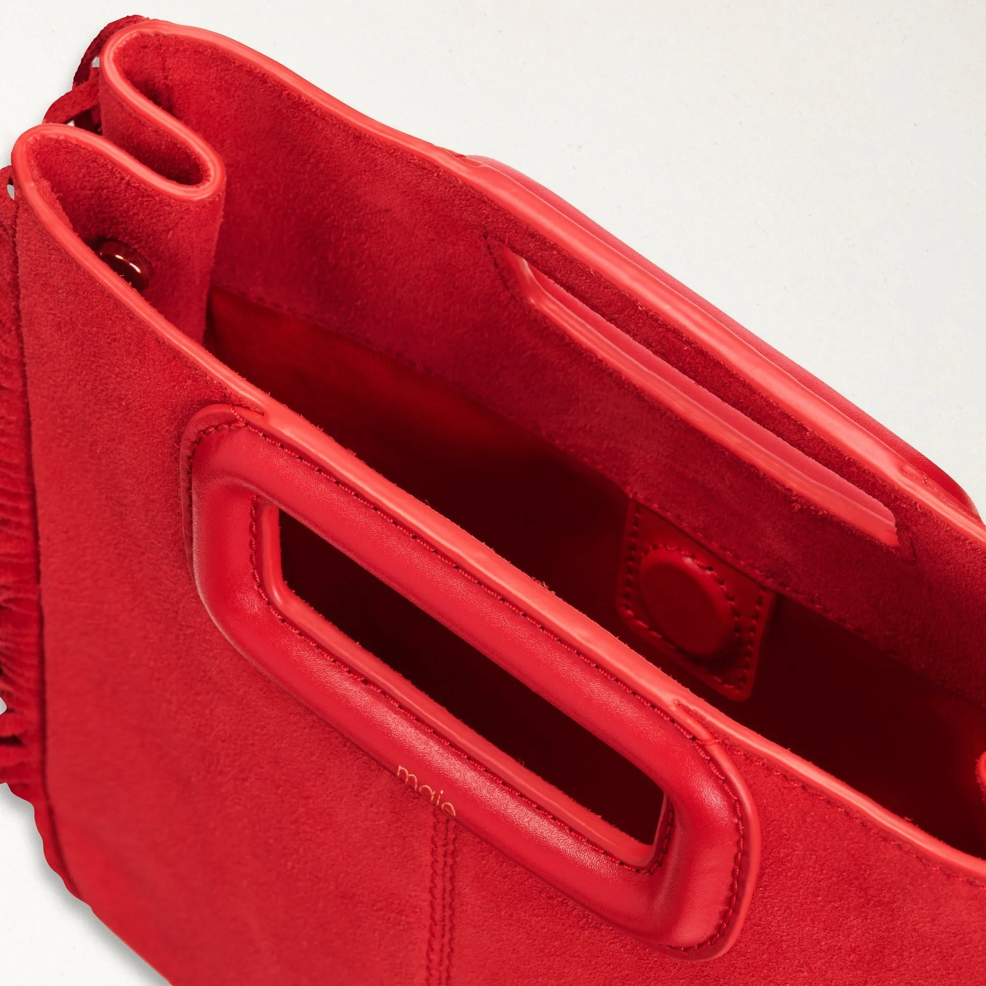 Women Suede M Bag - Red