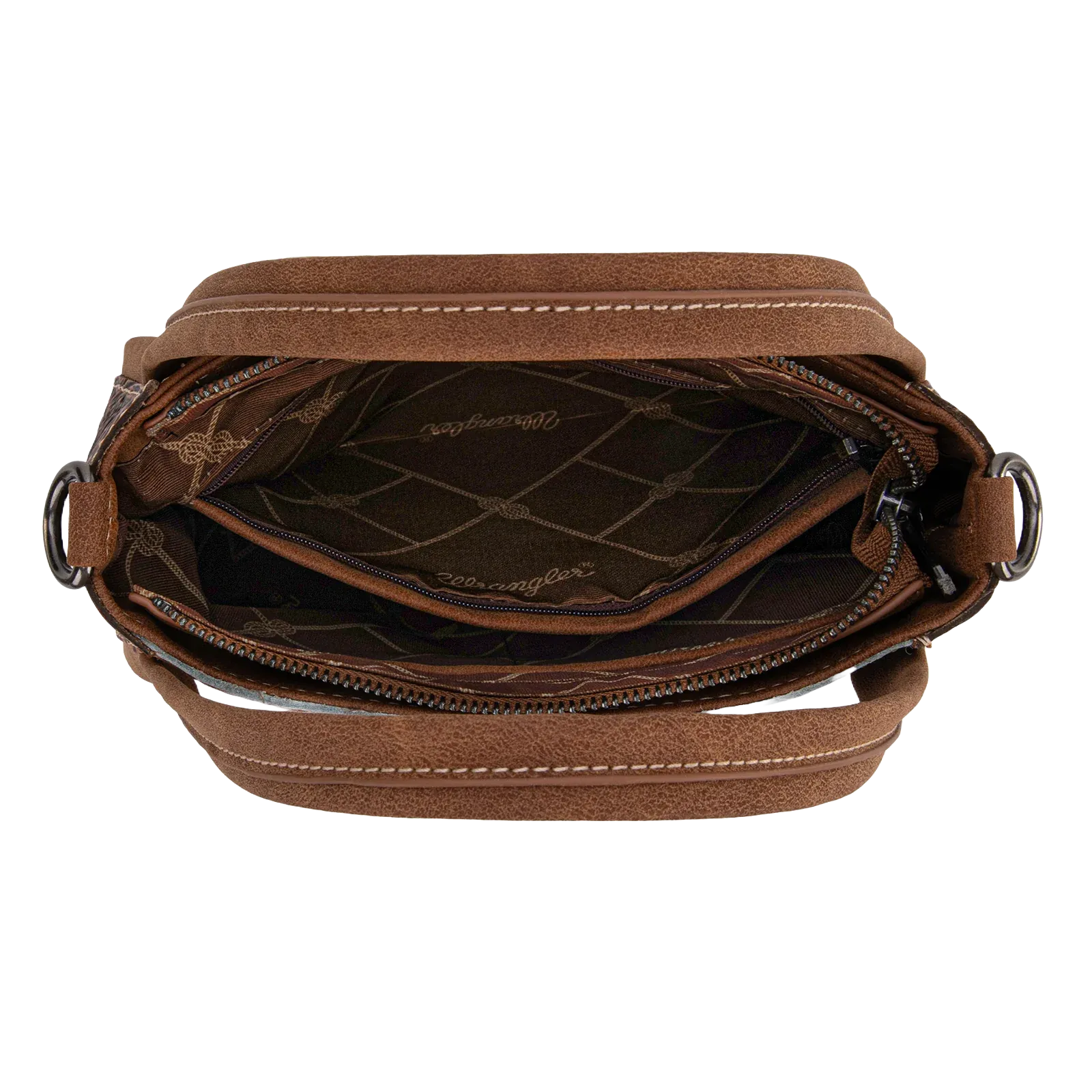 Wrangler Ladies Genuine Hair-On Cowhide Brown Tote Crossbody Bag WG169-2022BR